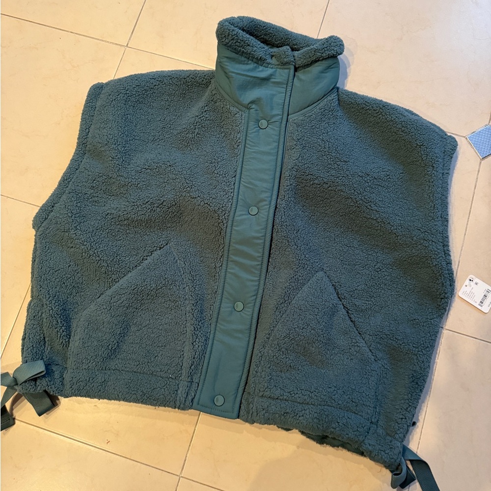Free People Movement Midnight Jade Scout It Out Fleece Vest Size S